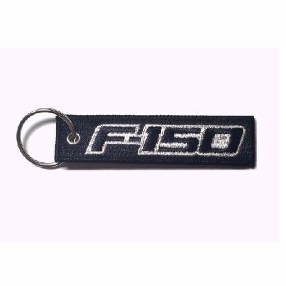 Ford F-150 Black-Silver Key Chain Embroidered - NEW